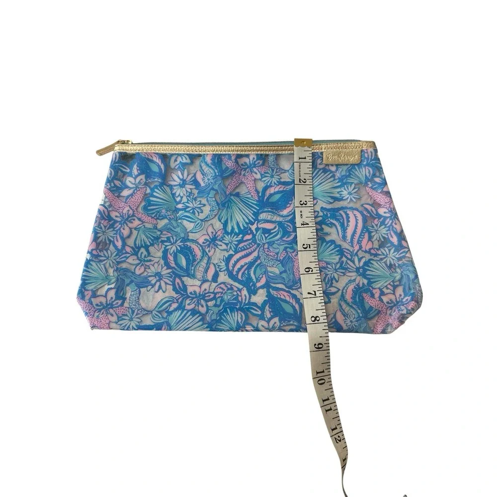 Lilly Pulitzer Makeup Case Travel Toiletries Bag‎ Clear Plastic Floral NWOT